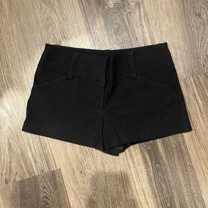 Black mid-rise shorts